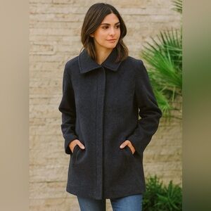 Pendleton Gray Wool Blend Coat Hudson Bay Lined Winter Coat Women’s Large